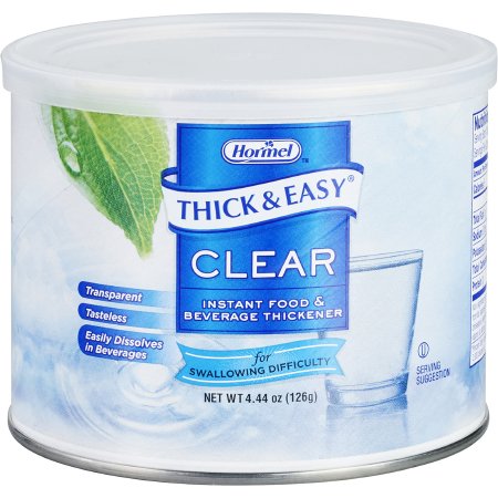 Food and Beverage Thickener Thick & Easy® Clear 4.4 oz. Canister Unflavored Powder IDDSI Level 2 Mildly Thick