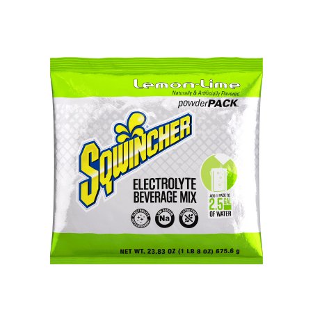 Oral Electrolyte Solution Sqwincher® Powder Pack® Lemon-Lime Flavor 23.83 oz. Electrolyte