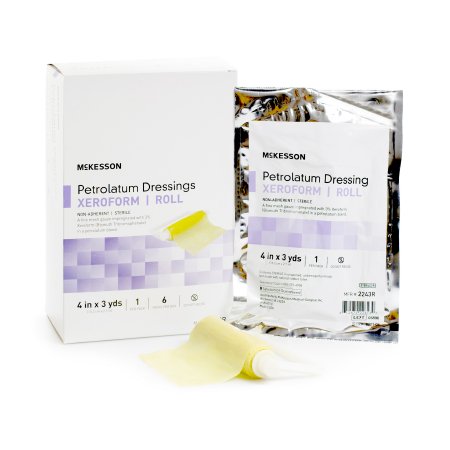 Xeroform Petrolatum Impregnated Dressing McKesson Roll 4 Inch X 3 Yard Sterile