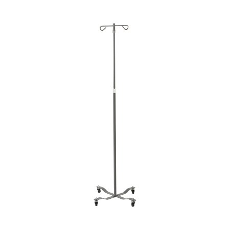 IV Stand Floor Stand McKesson 2-Hook 4-Leg, Rubber Wheels