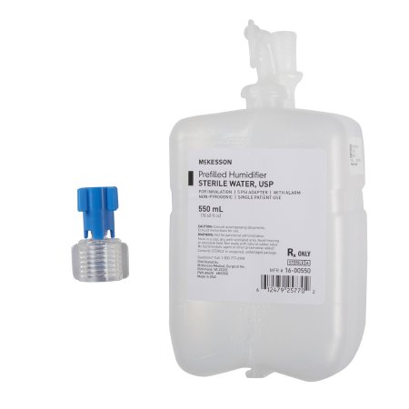 McKesson Humidifier Bottle with Adapter 550 mL Sterile Water Universal