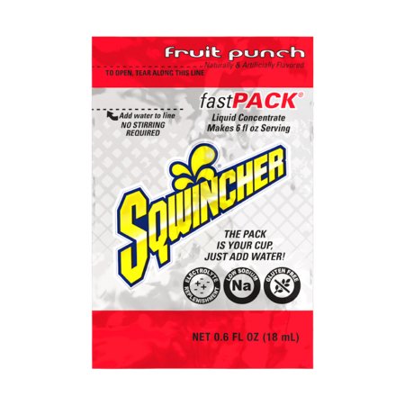 Oral Electrolyte Solution Sqwincher® Fast Pack® Fruit Punch Flavor 0.6 oz. Electrolyte
