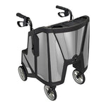 4 Wheel Rollator Tour Pure Silver Adjustable Height / Folding Carbon Fiber Frame