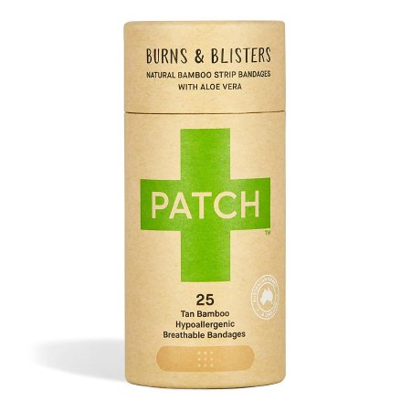 Adhesive Strip Patch™ 3/4 X 3 Inch Bamboo / Aloe Vera Rectangle Tan Sterile