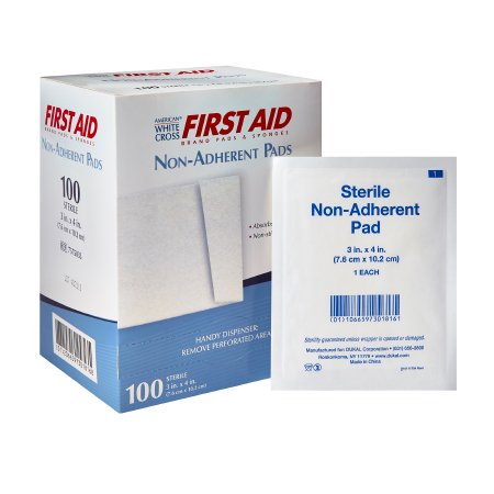 Non-Adherent Dressing American White Cross 3 X 4 Inch Sterile Rectangle