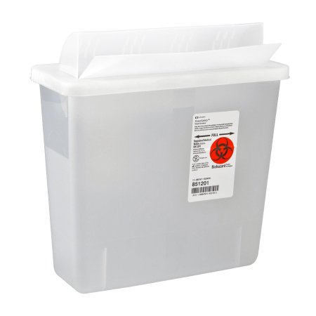 Sharps Container In-Room™ Translucent Base 11 H X 10-3/4 W X 4-3/4 D Inch Horizontal Entry 1.25 Gallon