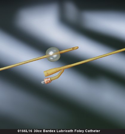 Foley Catheter Bardex® Lubricath® 2-Way Standard Tip 30 cc Balloon 22 Fr. Hydrophilic Polymer Coated Latex