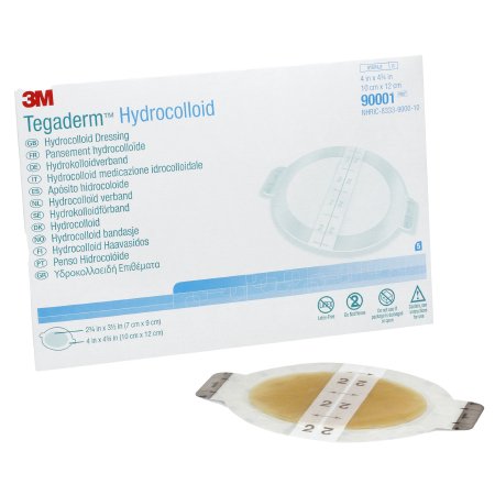 Hydrocolloid Dressing 3M™ Tegaderm™ 4 X 4-3/4 Inch Oval With Border