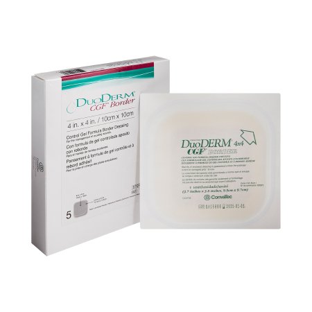 Hydrocolloid Dressing DuoDERM® CGF® Border 4 X 4 Inch Square