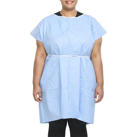 Patient Exam Gown X-Large Blue Disposable