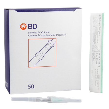 Peripheral IV Catheter Insyte™ Autoguard™ 18 Gauge 1.16 Inch Retracting Safety Needle