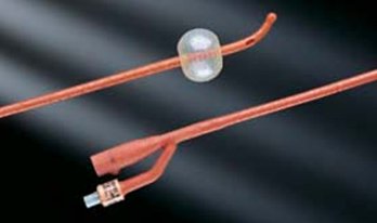 Foley Catheter Bardex® I.C. 2-Way Coude Tip 5 cc Balloon 16 Fr. Red Rubber