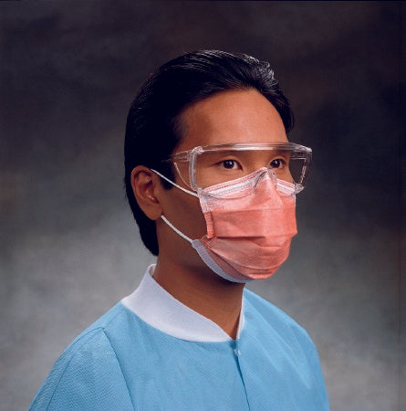 Procedure Mask FluidShield Anti-fog Foam Pleated Earloops One Size Fits Most Orange NonSterile ASTM Level 3 Adult