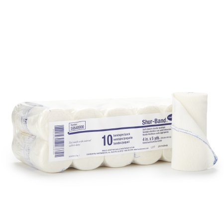 Elastic Bandage Shur-Band® LF 4 Inch X 5 Yard Single Hook and Loop Closure Natural NonSterile Standard Compression