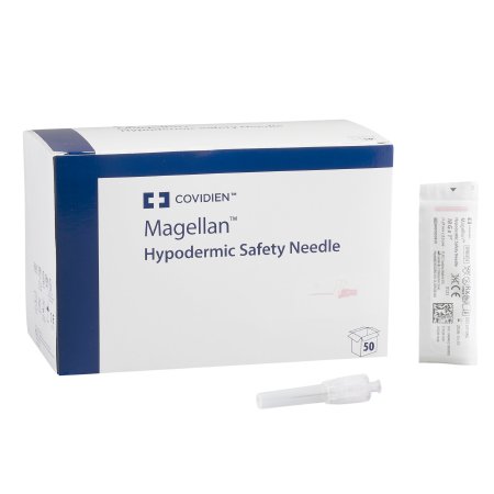 Safety Hypodermic Needle Magellan™ 1 Inch Length 18 Gauge Regular Wall Sliding Safety Needle