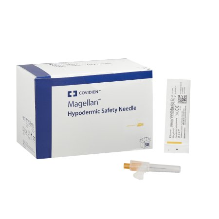 Safety Hypodermic Needle Magellan™ 1 Inch Length 25 Gauge Regular Wall Sliding Safety Needle