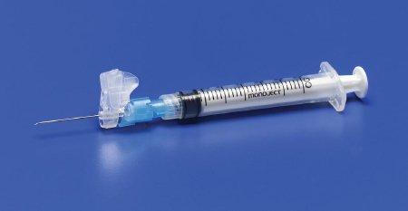 Safety Hypodermic Syringe with Needle Magellan™ 3 mL 1-1/2 Inch 21 Gauge Sliding Safety Needle Regular Wall