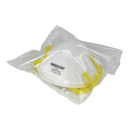 Particulate Respirator / Surgical Mask Gerson® Medical N95 Cup Elastic Strap One Size Fits Most White NonSterile Not Rated Adult