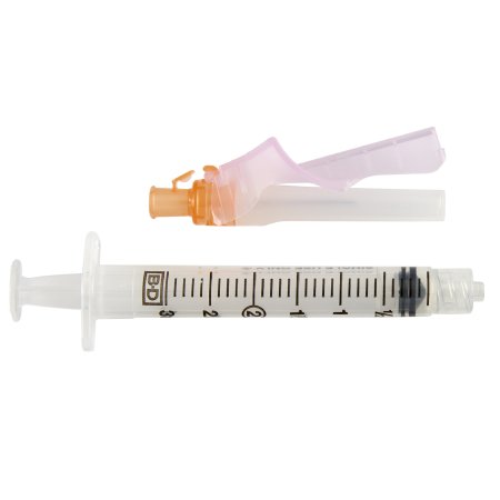 Safety Hypodermic Syringe with Needle Eclipse™ 3 mL 1 Inch 25 Gauge Hinged Safety Needle Regular Wall