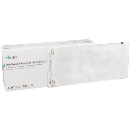 Sterilization Pouch McKesson Argent™ Sure-Check® Ethylene Oxide (EO) Gas / Steam 5-1/4 X 10 Inch Transparent / Blue Self Seal Paper / Film