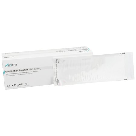 Sterilization Pouch McKesson Argent™ Sure-Check® Ethylene Oxide (EO) Gas / Steam 3-1/2 X 9 Inch Transparent / Blue Self Seal Paper / Film