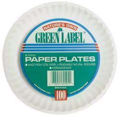 Plate AJM Packaging Corporation White Single Use Paper 9 Inch Diameter