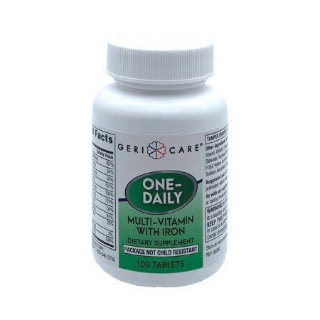 Multivitamin Supplement with Minerals Geri-Care® Tablet 100 per Bottle Unflavored
