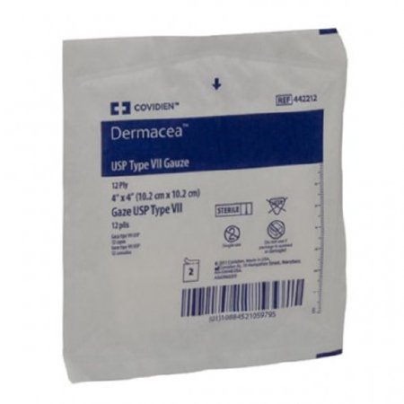 Gauze Sponge Dermacea™ 4 X 4 Inch 2 per Pack Sterile 12-Ply Square