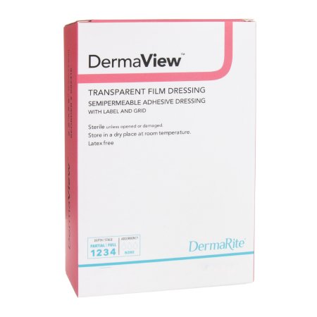 Transparent Film Dressing DermaView™ 4 X 5 Inch 2 Tab Delivery Rectangle Sterile