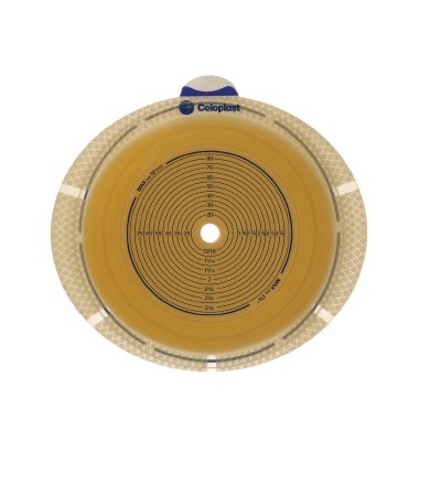 Ostomy Barrier Sensura® Flex Trim to Fit, Standard Wear Double Layer Adhesive 70 mm Flange Yellow Code System 5/8 to 2-1/8 Inch Opening