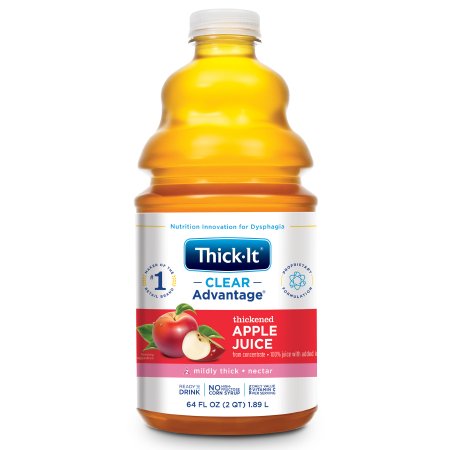 Thickened Beverage Thick-It® Clear Advantage® 64 oz. Bottle Apple Flavor Liquid IDDSI Level 2 Mildly Thick