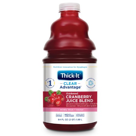 Thickened Beverage Thick-It® Clear Advantage® 64 oz. Bottle Cranberry Flavor Liquid IDDSI Level 2 Mildly Thick