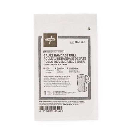Fluff Bandage Roll Caring® 4-1/2 Inch X 4-1/10 Yard 1 per Pack Sterile 6-Ply Roll Shape