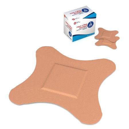 Adhesive Strip Dynarex 3 X 3 Inch Fabric 4-Wing Tan Sterile