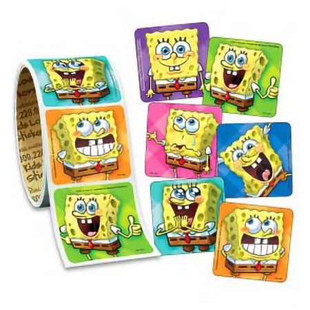 Disney® 100 per Roll SpongeBob Faces Sticker 1-5/8 Inch