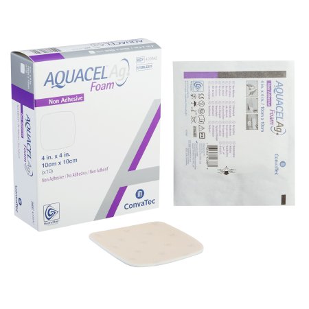Silver Foam Dressing Aquacel® Ag 4 X 4 Inch Square Sterile