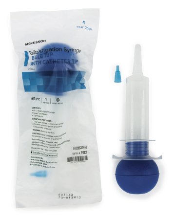 Irrigation Bulb Syringe McKesson Plastic Blister Pack Sterile Disposable 2 oz.