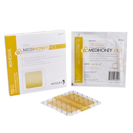 Honey Wound Dressing MEDIHONEY® HCS Square 4-1/2 X 4-1/2 Inch
