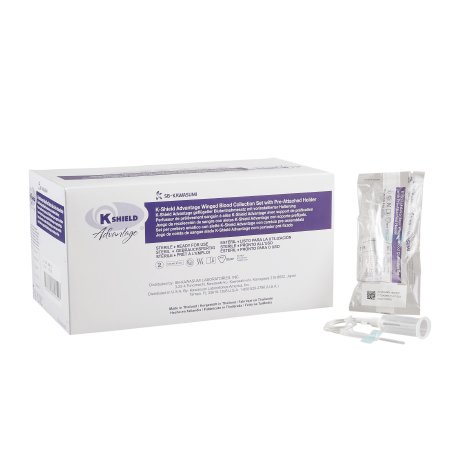 K-Shield® Advantage Blood Collection Set with Holder 23 Gauge 3/4 Inch Needle Length Safety Needle 12 Inch Tubing Sterile