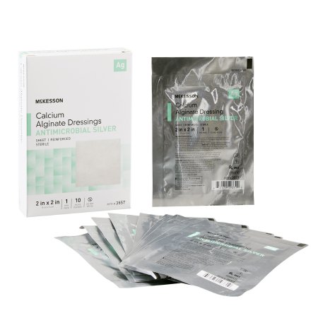 Silver Alginate Dressing McKesson 2 X 2 Inch Square Sterile
