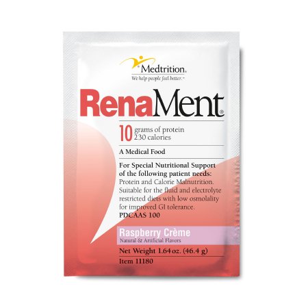 Oral Supplement RenaMent® Raspberry Cream Flavor Powder 46.4 Gram Individual Packet