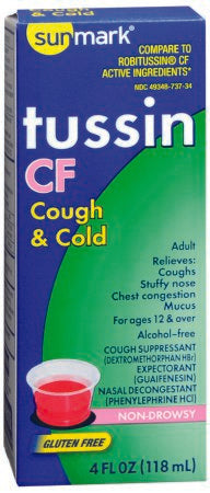 Cold and Cough Relief sunmark® 10 mg - 100 mg - 5 mg / 5 mL Strength Liquid 4 oz.