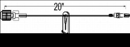 IV Extension Set Needle-Free Port Mini Bore 20 Inch Tubing
